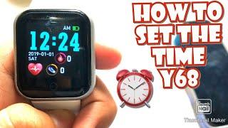 HOW TO SET THE TIME AND DATE ON Y68 SMARTWATCH | TUTORIAL | ENGLISH