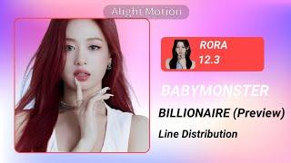 BABYMONSTER - BILLIONAIRE (Preview) Line Distribution