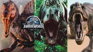 Спинозавр Тиранозавр Индоминус и Велоцирапторы - Бои динозавров Jurassic World The Game