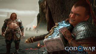 «Молот Тора ️ чуть не раздавил Атрея» God of War: Ragnarok  [4K] Бог войны: Рагнарёк