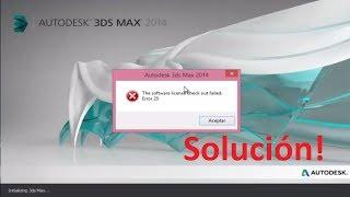 Solución 100% - 3Ds Max "The software license check out failed. Error 20"