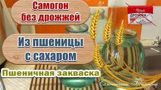 Самогон без дрожжей  Самогон из пшеницы с сахаром  Пшеничная закваска