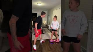 Dad catches daughter riding hover board in house & breaks it #shorts