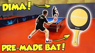 Dimitrij Ovtcharov Uses Pre-Made Bat vs TableTennisDaily's Dan!