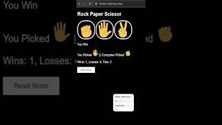 I made game with JavaScript| Rock Paper Scissors Game #coding #cssgame #code #webdevelopment