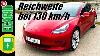 TESLA MODEL 3 Performance bei 130 km/h  SO WEIT KOMMST DU - Autobahn Test Reichweite Deutsch