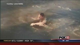Teens taking on the "cold water challenge"