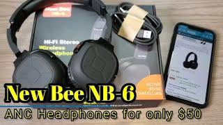 New Bee NB 6 - Bluetooth Active Noise Cancelling Headphones for only $50!