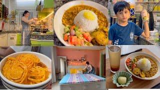 No Maid, 2 Kids Indian Mom Full  Saturday Cook & Clean Routine/ Breakfast Lunch Dinner or Jalebi