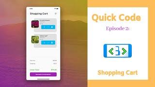 Quick Code A Shopping Cart UI Screen In Flutter - Fast Motion Coding Example In Flutter