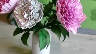 Реалистичные пионы из фоамирана без молдов! DIY Realistic foamiran peonies without molds!