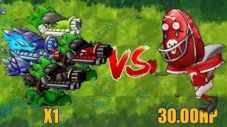 PVZ 1 Fusion Challenge!! 1 Plants Fusion VS 30000 Football Nut Zombie - Who Will Win?