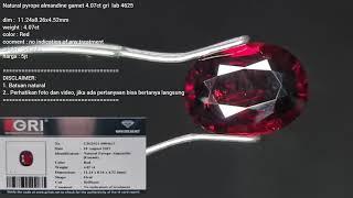 Natural pyrope almandine garnet 4.07ct gri  lab 4625