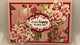 Stampin Up Gilded Flakes with Fine Art Floral DSP