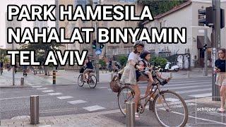 Cars, bicycles and pedestrians crossing, Tel Aviv