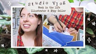 Studio Vlog 028 |  week in the life of an illustrator + Etsy shop owner