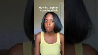 How I straighten my natural hair // how I silk press my natural hair #grwm #hair #silkpress