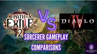 Path of Exile 2 VS Diablo 4 - Sorcerer Class Comparison Gameplay #poe2 #d4 #diablo4