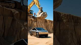 Tesla Cybertruck vs 1000 KG Rock! 