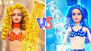 Barbie Poupée Feu  vs Glace  : Compétition drôle Chaud vs Froid ! Astuces créatives par YOWZA!