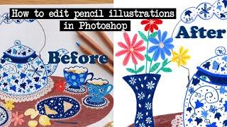 How to edit pencil illustrations in Photoshop