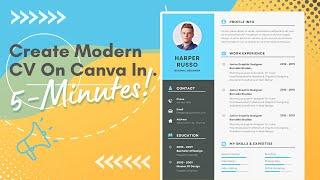 How To Create Modern Resume / CV on Canva | With Lots of Free Resume Templates | In 5 minutes !?