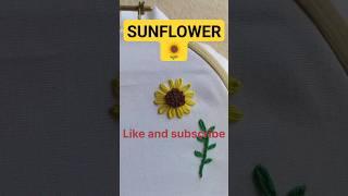 Sunflower Embroidery | Lazy Daisy Stitch #embroidery #youtubeshorts #shorts