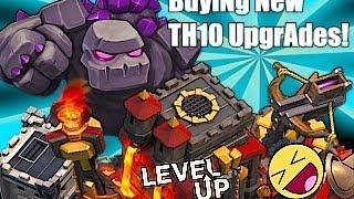 Clash of clans - Buying TH 10, Inferno tower, Golem lvl 5 ect. UPGRADES