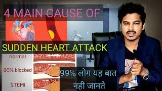 4 main reason for sudden heart attack / dr. chandrashekhar verma {mbbs}