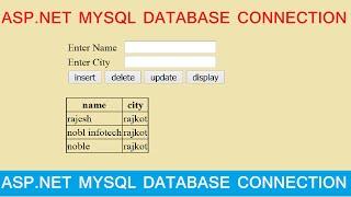 Insert Update Delete View and search data from mysql database in asp.net