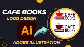 How to create a logo design||Cafe Books logo design||Adobe illustration||Adeli Graphics