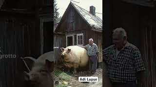 Farm life in romania biggest pig #pig #viralvideo #subscribe #like