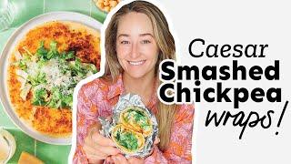 Smashed Chickpea Caesar Wraps