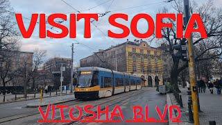 [4K] Sofia Walking Tour | Vitosha Boulevard Bulgaria | София България | Rainy day