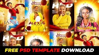 FREE BIRTHDAY PSD FILES DOWNLOAD | 100% EDITABLE in Photoshop