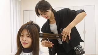 (ASMR) Beautiful Japanese Lady Gets Professional Haircut from Top Stylist in Tokyo, Japan