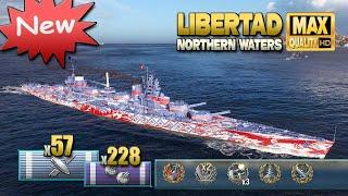 NEW battleship Libertad on map Northern Waters - World of Warships