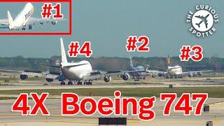 RARE QUADRUPLE Boeing 747 convention at Chicago O'Hare - I've never seen something like this!