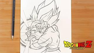 Cómo DIBUJAR a GOKU HACIENDO el KAMEHAMEHA ️ PASO a PASO