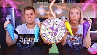 РУЛЕТКА СЛАЙМ ЧЕЛЛЕНДЖ С КОНДИТЕРСКИМИ МЕШКАМИ   MYSTERY WHEEL OF SLIME GLOVES CHALLENGE // Лизун