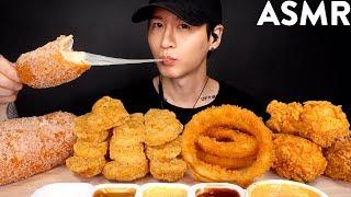 MOST POPULAR FOOD FOR ASMR (KFC, ONION RINGS, MOZZARELLA CORN DOG, CHICKEN NUGGETS) NO TALKING