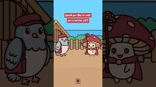 Wish For A Better Job 🪄 Wizard Mushie & Birdie | Animation Meme | Original Audio: Jake Goodyear