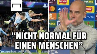 Gar nicht mitbekommen? Pep REAGIERT auf irres Haaland-Tor  | Manchester City