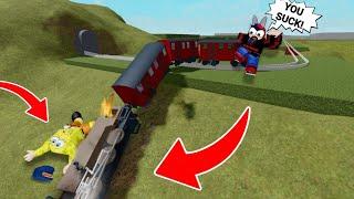 SPONGEBOB BECAME A TRAIN CONDUCTOR IN ROBLOX...and he sucks at it!