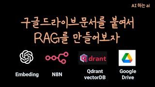 쉬움주의, Qdrant + n8n으로 문서검색 AI 만들기  Google Drive 연동부터 OpenAI 임베딩 실전 팁