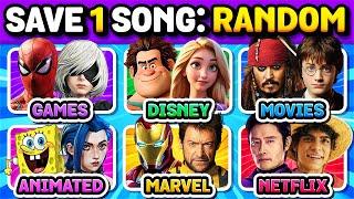 Save One Song: RANDOMMOVIES vs GAMES vs CARTOONS⭐️ vs SERIES | Music Quiz Challenge