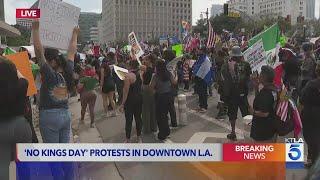 "No Kings Day" protest takes over downtown L.A.