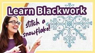 Blackwork Embroidery Tutorial & Free Blackwork Pattern for Beginners!