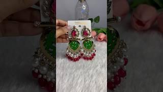 Kundan Earring under 220 #meesho #meeshoearrings #unboxing #reels #youtubeshorts #shorts #asmr