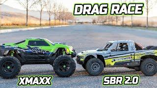 Traxxas Xmaxx 8S vs Losi Super Baja Rey 2.0 8S Drag Race